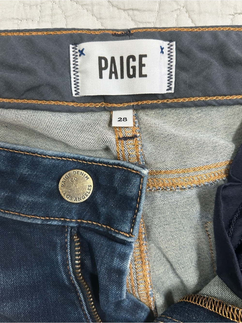PAIGE Skyline Skinny Jeans Women’s 28 Medium Wash Mid Rise Stretch USA - Picture 2 of 9